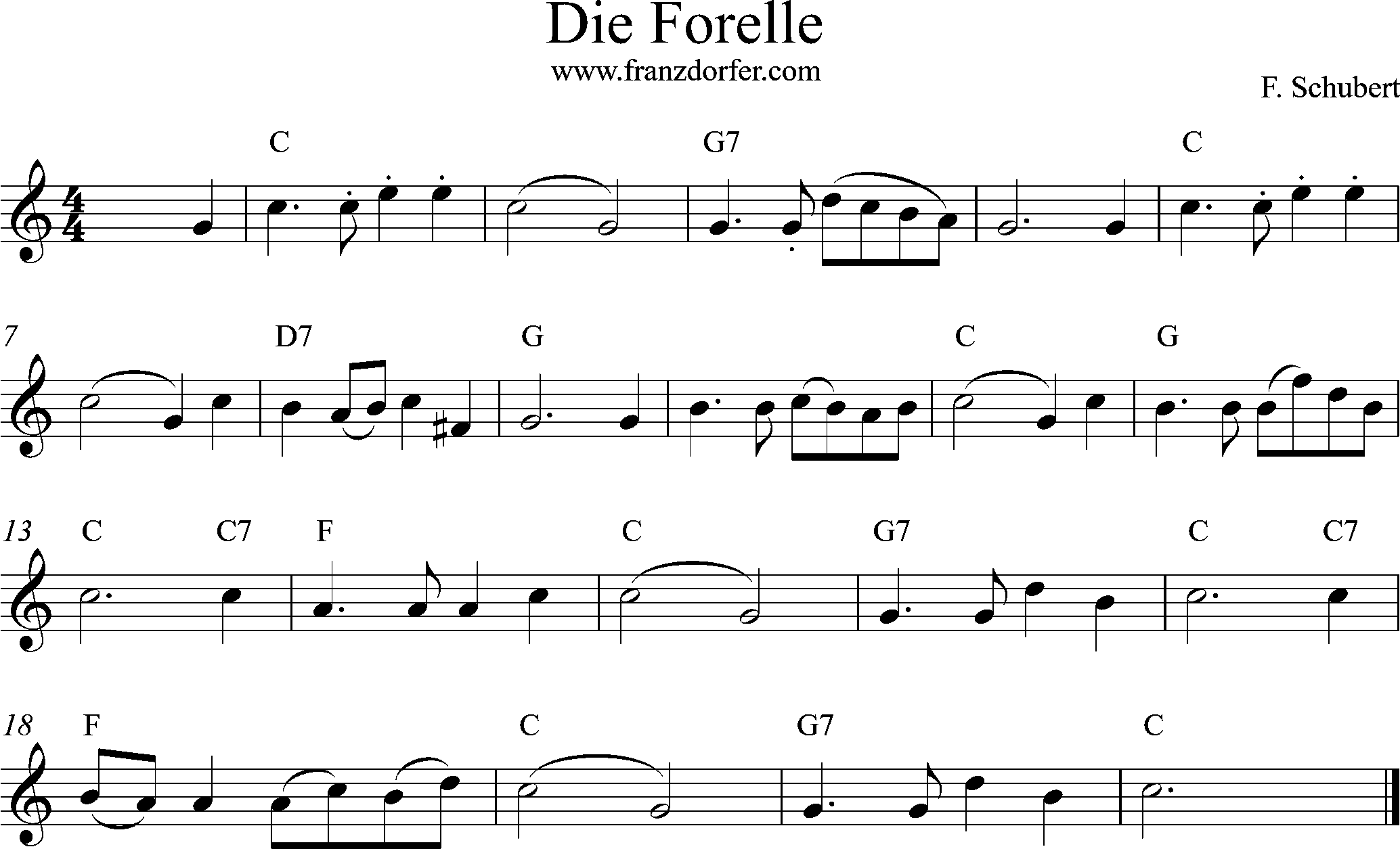 C-Dur hoch, Die Forelle